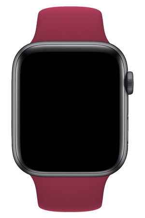 Apple Watch Uyumlu Silikon Spor Kordon Vişne  bikordon
