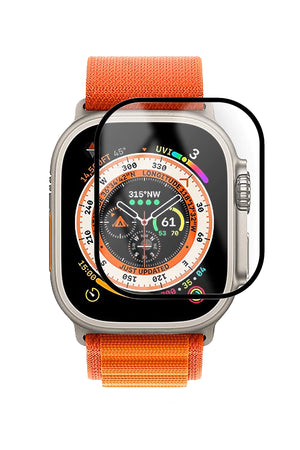 Apple Watch Ultra Uyumlu Ekran Koruyucu Full Yapışkanlı 49mm bikordon