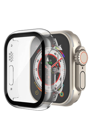 Apple Watch Ultra Uyumlu Ekran Koruyucu Kasa Şeffaf 49mm bikordon