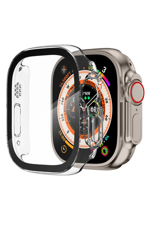 Apple Watch Ultra Uyumlu Ekran Koruyucu Kasa Tuş Korumalı Şeffaf 49mm bikordon