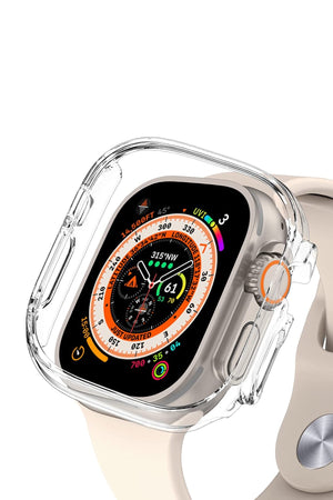 Apple Watch Ultra Uyumlu Kasa Koruyucu Şeffaf Bumper  bikordon