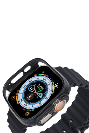 Apple Watch Ultra Uyumlu Kasa Koruyucu Siyah Bumper  bikordon