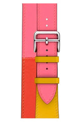 Apple Watch Uyumlu Spiralis Deri Kordon Altuni Pembe