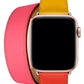Apple Watch Compatible Spiralis Leather Band Gold Pink 