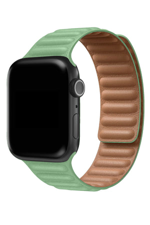 Apple Watch Uyumlu Baklalı Deri Loop Kordon Aventurin  bikordon