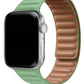 Apple Watch Compatible Linked Leather Loop Band Aventurine 