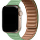 Apple Watch Compatible Linked Leather Loop Band Aventurine 