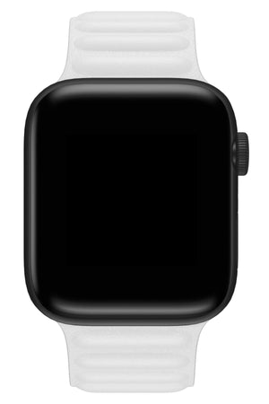 Apple Watch Uyumlu Baklalı Deri Loop Kordon Beyaz  bikordon