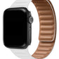 Apple Watch Uyumlu Baklalı Deri Loop Kordon Beyaz  bikordon