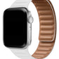Apple Watch Uyumlu Baklalı Deri Loop Kordon Beyaz