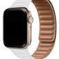 Apple Watch Uyumlu Baklalı Deri Loop Kordon Beyaz  bikordon