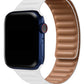 Apple Watch Uyumlu Baklalı Deri Loop Kordon Beyaz  bikordon