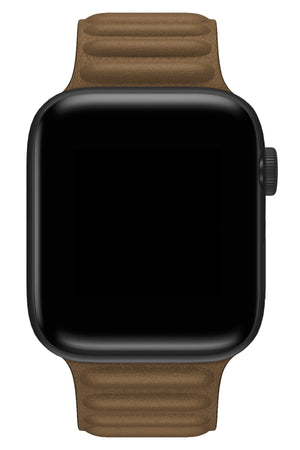Apple Watch Uyumlu Baklalı Deri Loop Kordon Chamoisee  bikordon