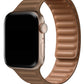 Apple Watch Compatible Linked Leather Loop Band Chamoisee 