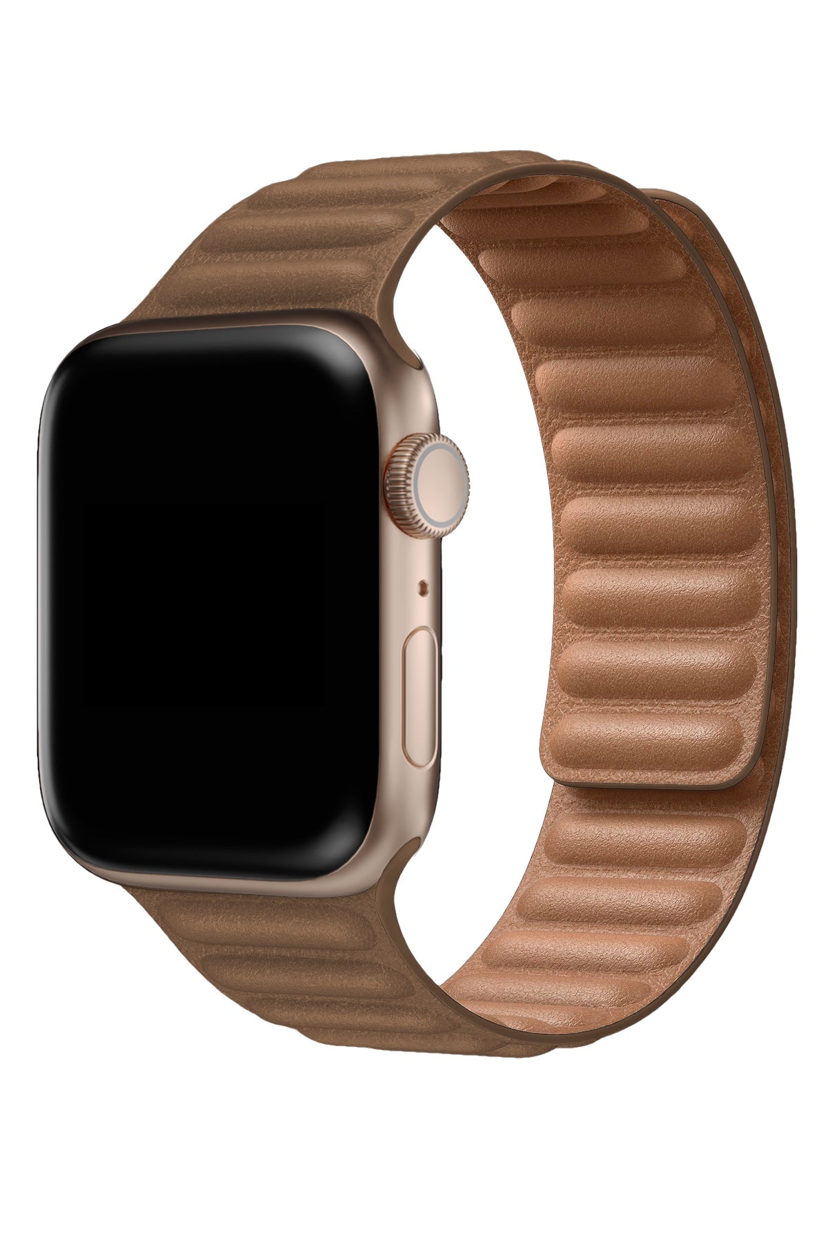 Apple Watch Uyumlu Baklalı Deri Loop Kordon Chamoisee  bikordon