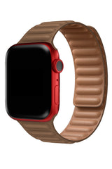 Apple Watch Uyumlu Baklalı Deri Loop Kordon Chamoisee