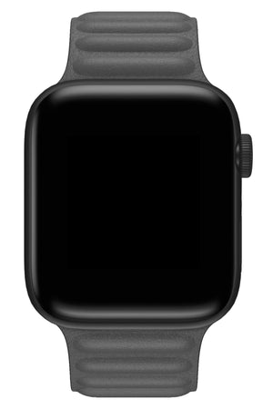 Apple Watch Uyumlu Baklalı Deri Loop Kordon Gri  bikordon