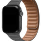 Apple Watch Compatible Linked Leather Loop Band Gray 