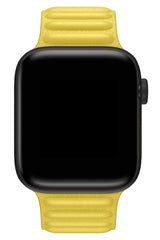 Apple Watch Uyumlu Baklalı Deri Loop Kordon Limoni
