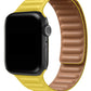 Apple Watch Compatible Linked Leather Loop Band Lemon 