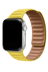 Apple Watch Uyumlu Baklalı Deri Loop Kordon Limoni