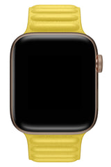 Apple Watch Uyumlu Baklalı Deri Loop Kordon Limoni