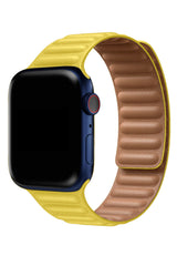Apple Watch Uyumlu Baklalı Deri Loop Kordon Limoni