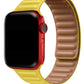 Apple Watch Compatible Linked Leather Loop Band Lemon 