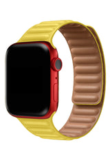Apple Watch Uyumlu Baklalı Deri Loop Kordon Limoni