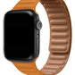 Apple Watch Compatible Linked Leather Loop Band Peel Orange 