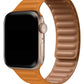 Apple Watch Uyumlu Baklalı Deri Loop Kordon Peel Turuncu  bikordon