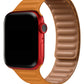 Apple Watch Uyumlu Baklalı Deri Loop Kordon Peel Turuncu  bikordon