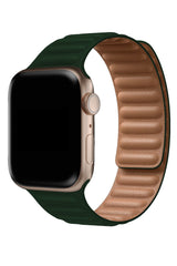 Apple Watch Compatible Link Leather Loop Band Racing Green 