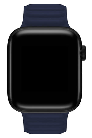 Apple Watch Compatible Linked Leather Loop Band Royal Blue 