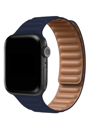 Apple Watch Uyumlu Baklalı Deri Loop Kordon Royal Mavi  bikordon