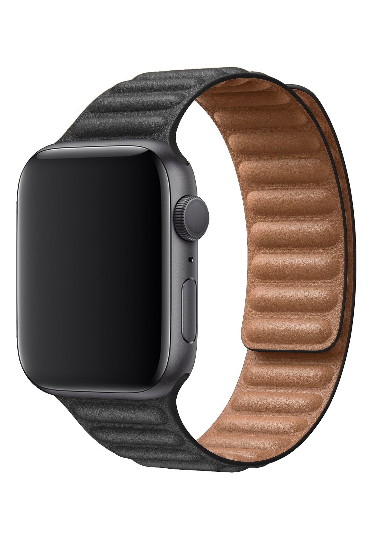 Apple Watch Uyumlu Baklalı Deri Loop Kordon Siyah  bikordon