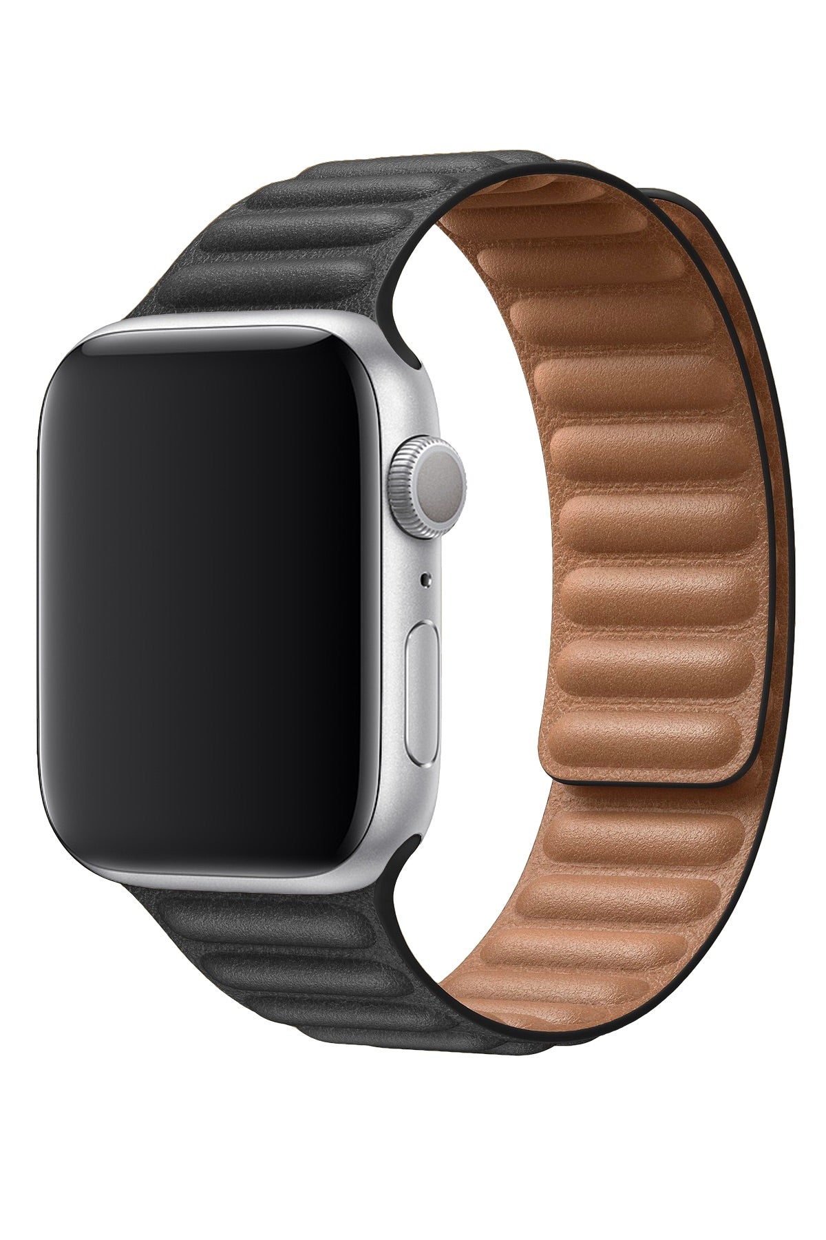 Apple Watch Uyumlu Baklalı Deri Loop Kordon Siyah  bikordon