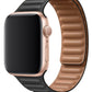 Apple Watch Compatible Linked Leather Loop Band Black 