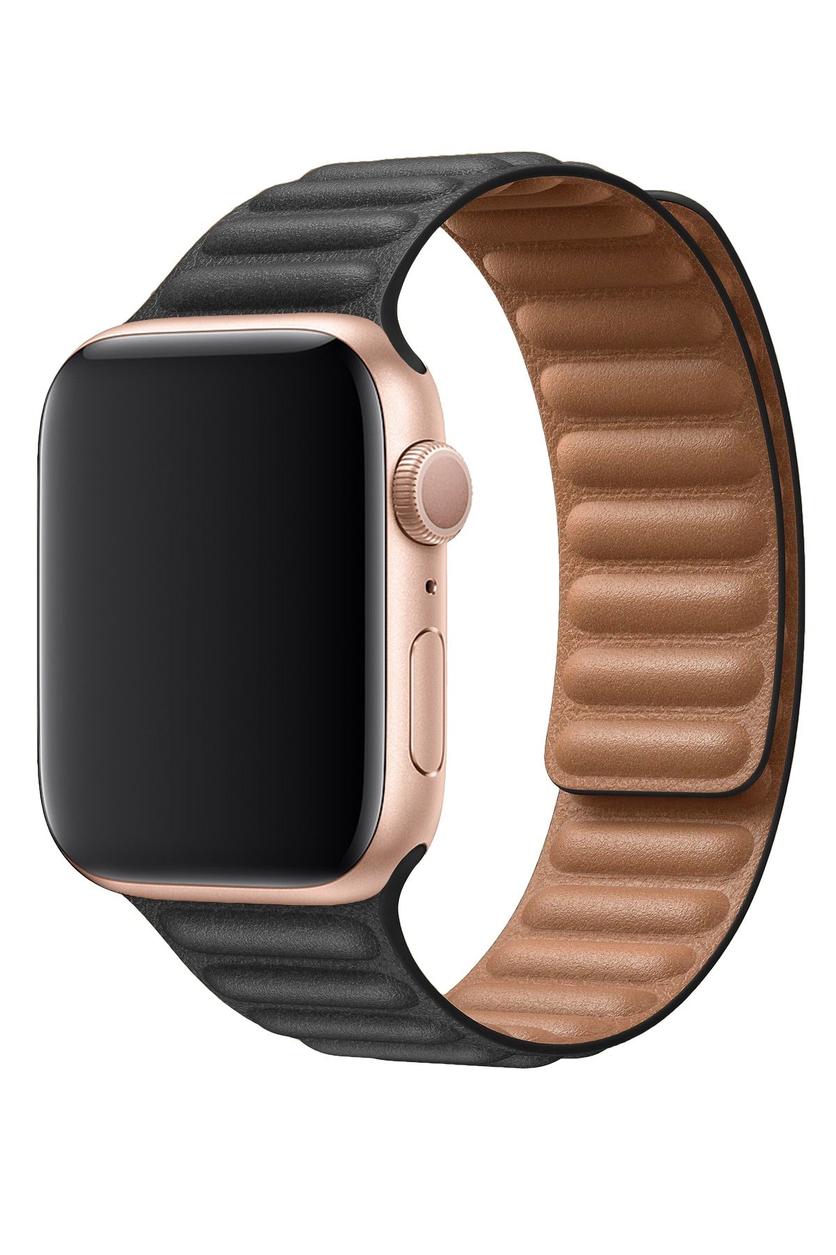 Apple Watch Uyumlu Baklalı Deri Loop Kordon Siyah  bikordon