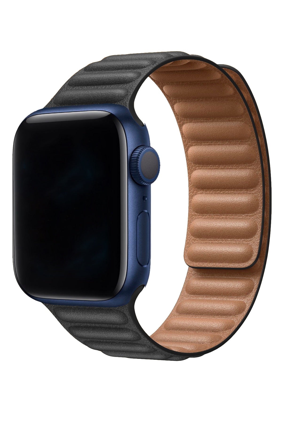 Apple Watch Uyumlu Baklalı Deri Loop Kordon Siyah  bikordon