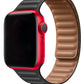 Apple Watch Uyumlu Baklalı Deri Loop Kordon Siyah  bikordon
