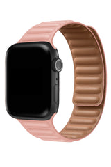 Apple Watch Uyumlu Baklalı Deri Loop Kordon Somon