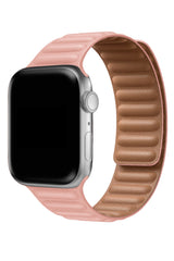 Apple Watch Uyumlu Baklalı Deri Loop Kordon Somon