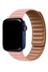 Apple Watch Uyumlu Baklalı Deri Loop Kordon Somon