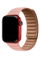 Apple Watch Uyumlu Baklalı Deri Loop Kordon Somon