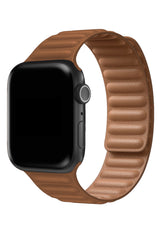 Apple Watch Compatible Linked Leather Loop Band Terra 