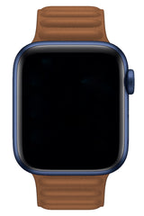 Apple Watch Compatible Linked Leather Loop Band Terra 