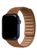 Apple Watch Compatible Linked Leather Loop Band Terra 