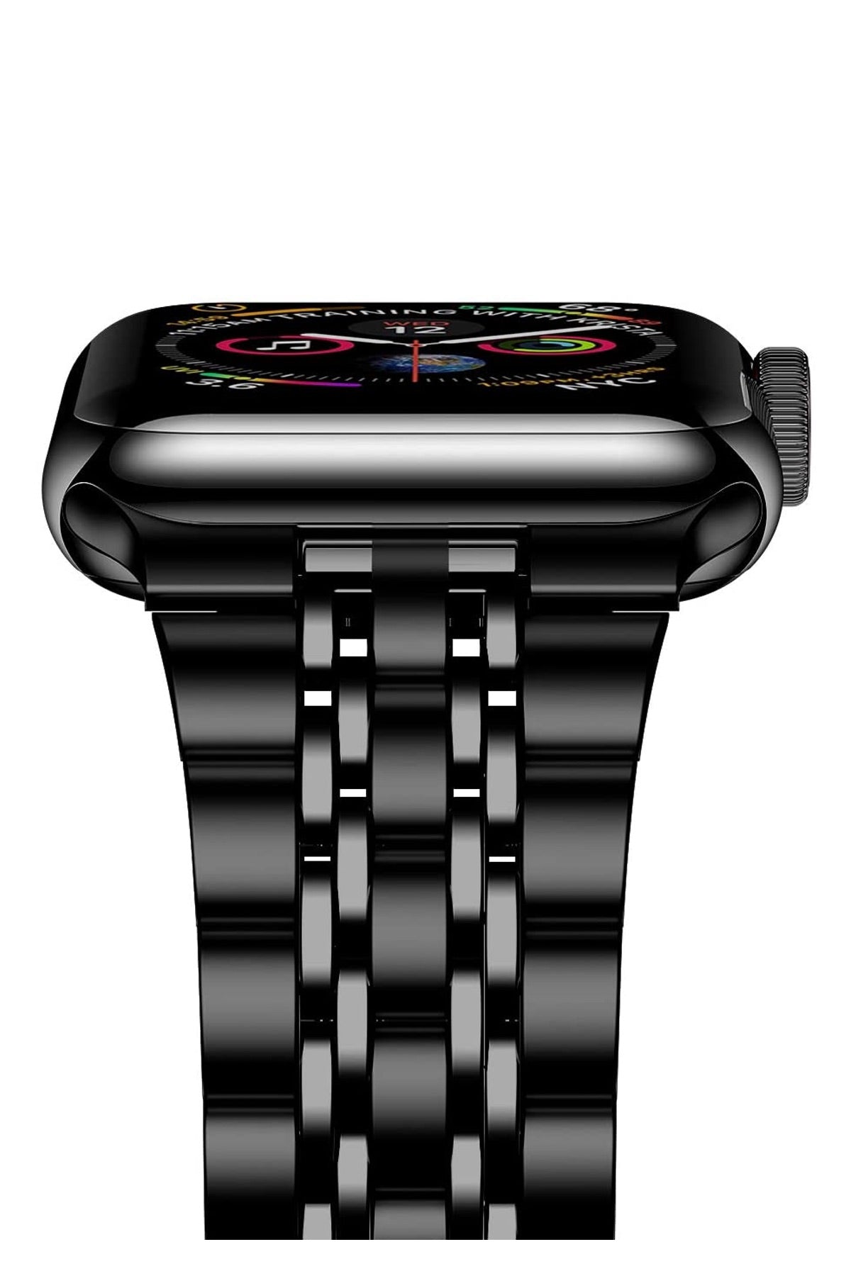 Apple Watch Uyumlu Beads Loop Çelik Kordon Onyx  bikordon