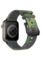 Apple Watch Compatible Camouflage Loop Silicone Band Juniper 